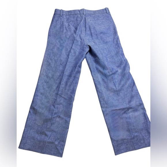 J. Crew size 6 new with tags chambray straight leg linen pants 27.5 inseam - Picture 3 of 6